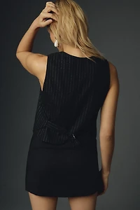 Maeve Sparkle Pinstripe Suit Vest