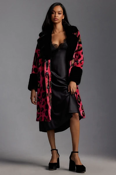Maeve Colorblock Leopard Coat
