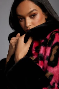 Maeve Colorblock Leopard Coat