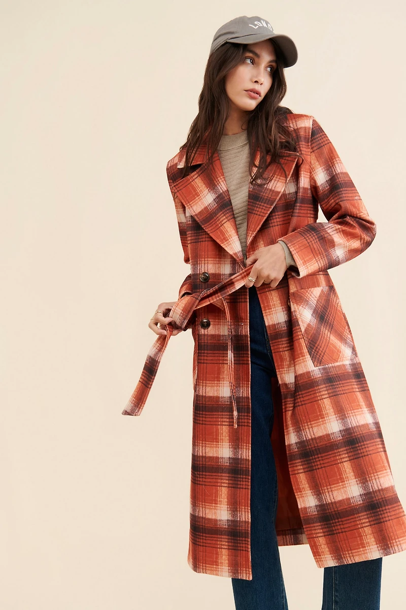 NVLT Plaid Print Overcoat