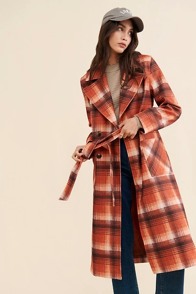 NVLT Plaid Print Overcoat