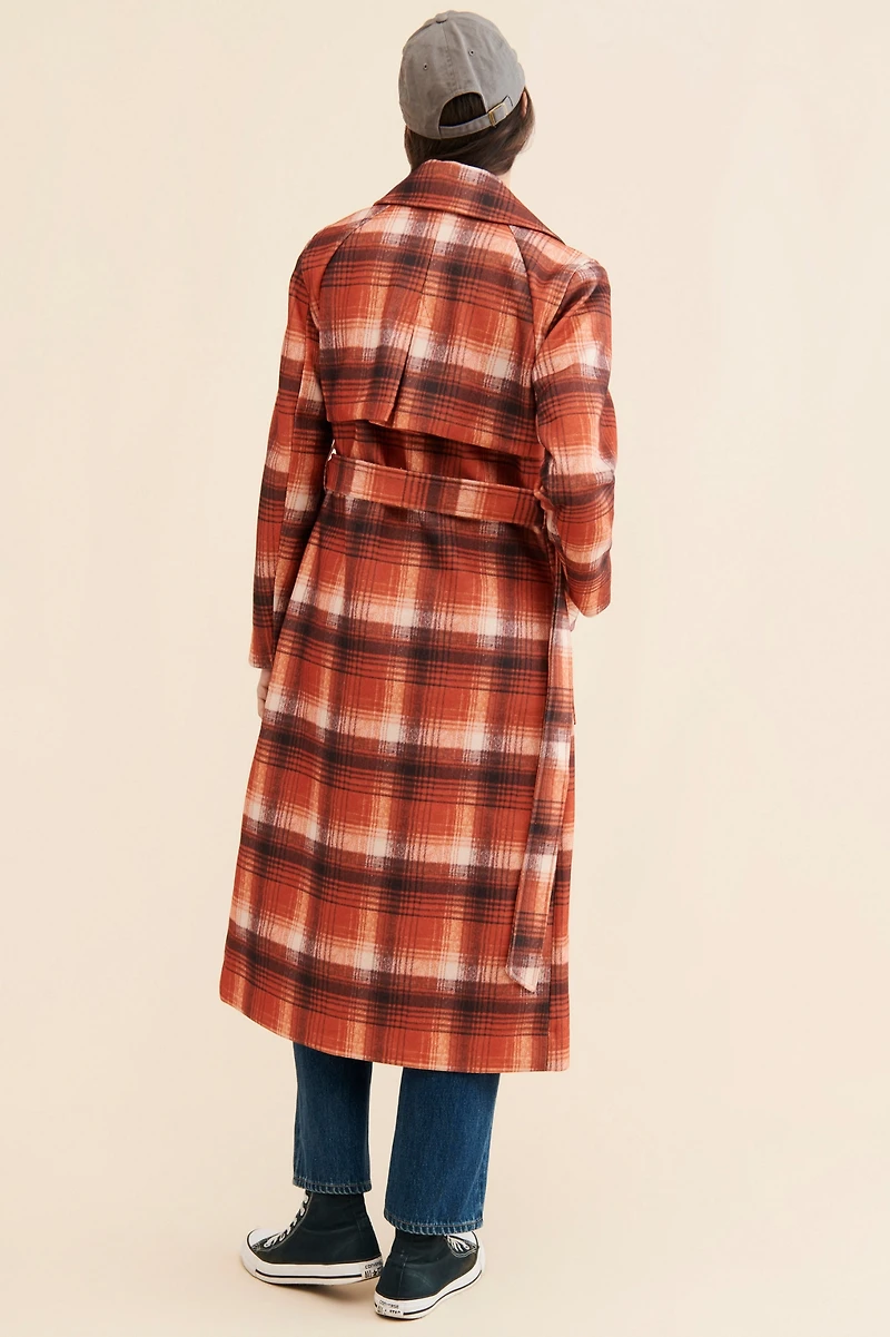 NVLT Plaid Print Overcoat