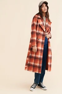 NVLT Plaid Print Overcoat