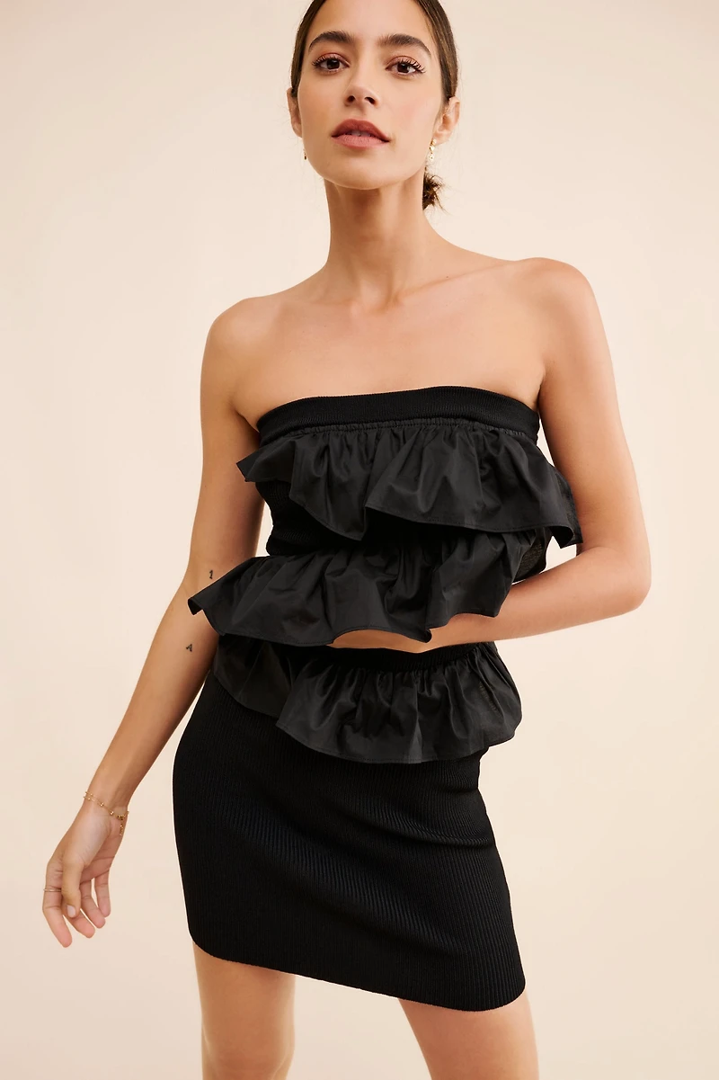 Endless Rose Knit Ruffle Mini Dress