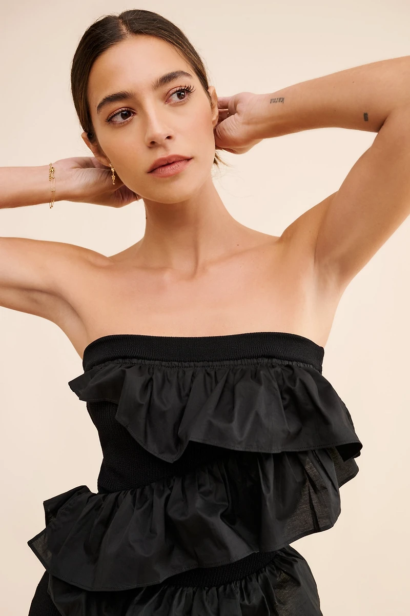 Endless Rose Knit Ruffle Mini Dress