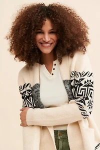 RD Style Open Printed Cardigan