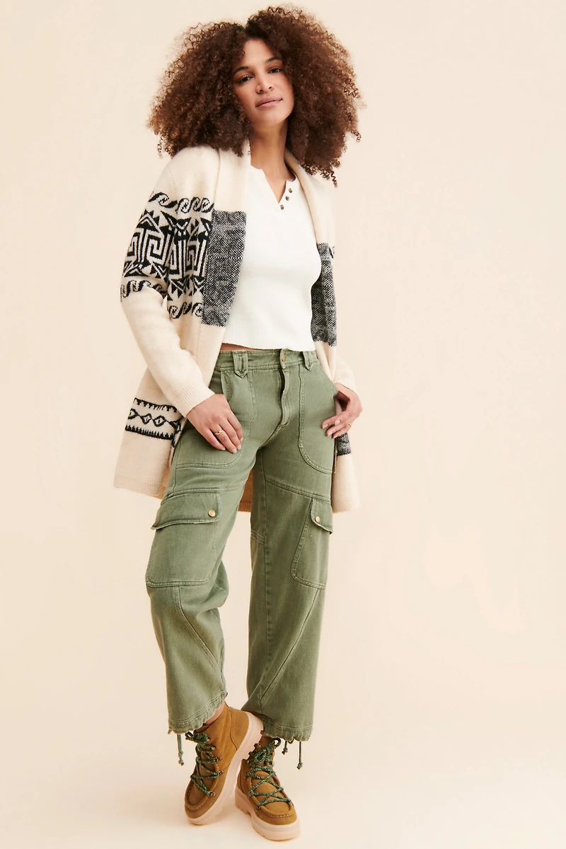 RD Style Open Printed Cardigan