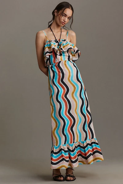 FARM Rio Sleeveless Ruffle Maxi Dress