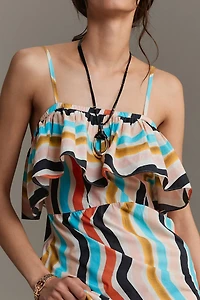 FARM Rio Sleeveless Ruffle Maxi Dress