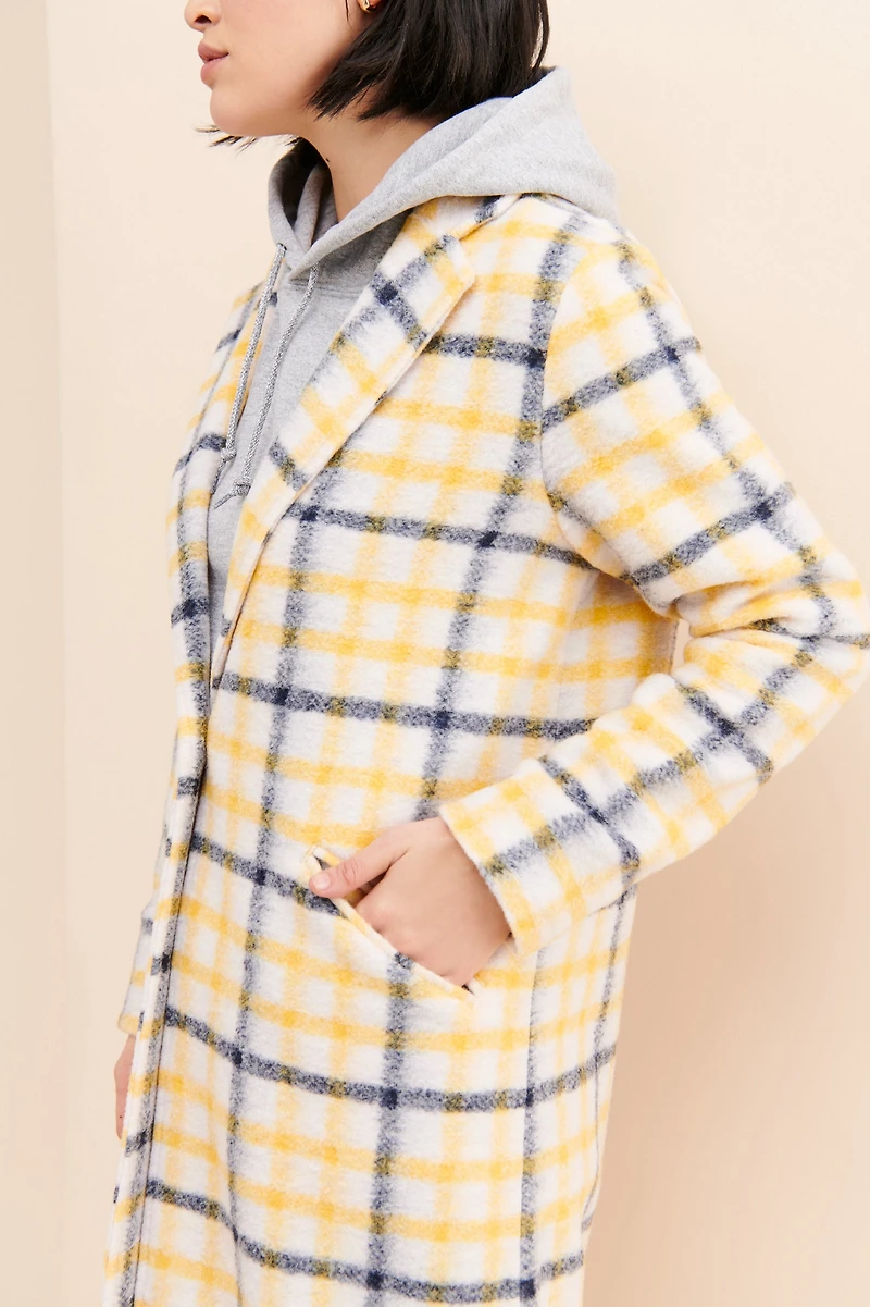 Eva Franco Longline Plaid Coat