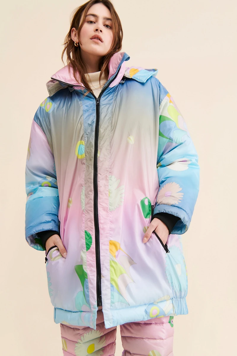 Cynthia Rowley Printed Puffer Jacket