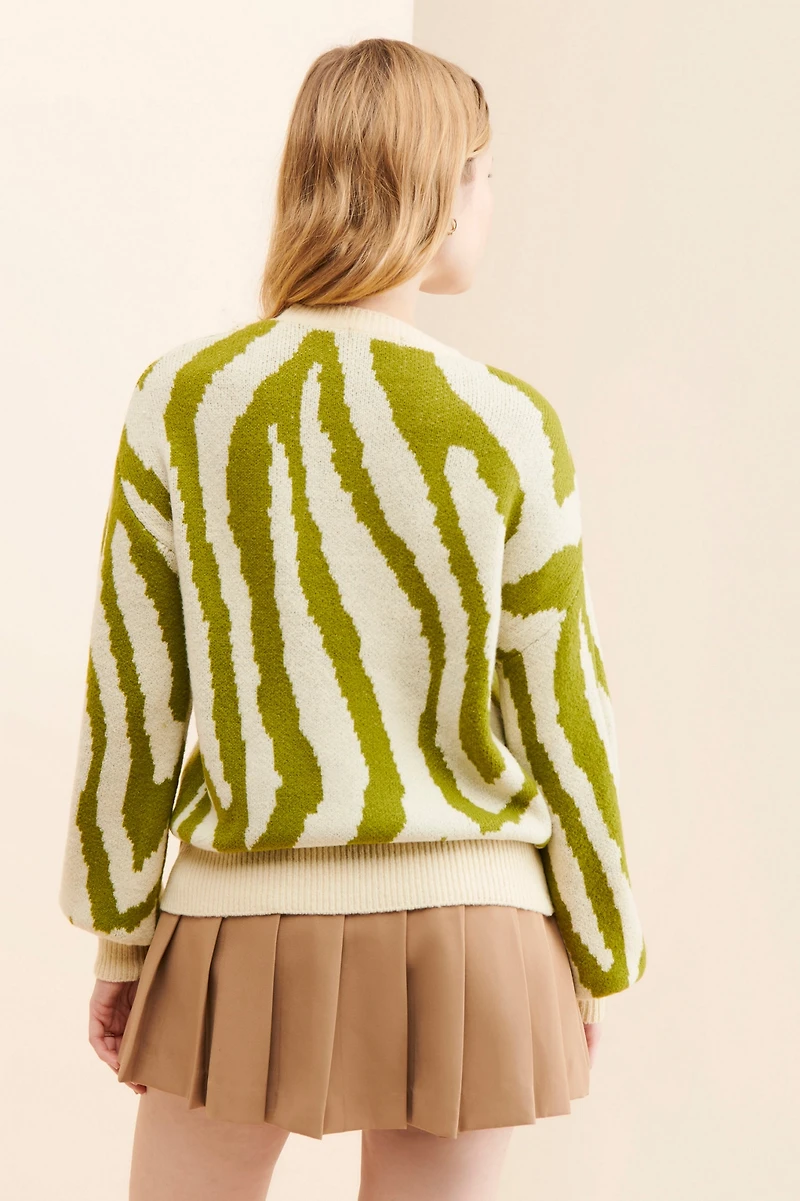 Theo & Spence Zebra Knit Sweater