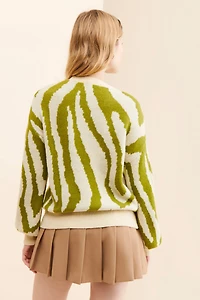 Theo & Spence Zebra Knit Sweater