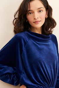 Side-Tie Velvet Pullover