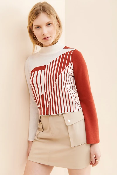Mandinga Marble Mock Neck Top