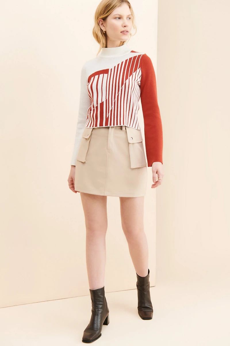 Mandinga Marble Mock Neck Top