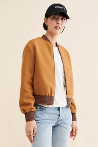 Hutch Vegan Leather Trim Bomber