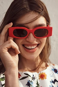 Rectangle Wavy Temple Sunglasses