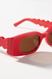 Rectangle Wavy Temple Sunglasses