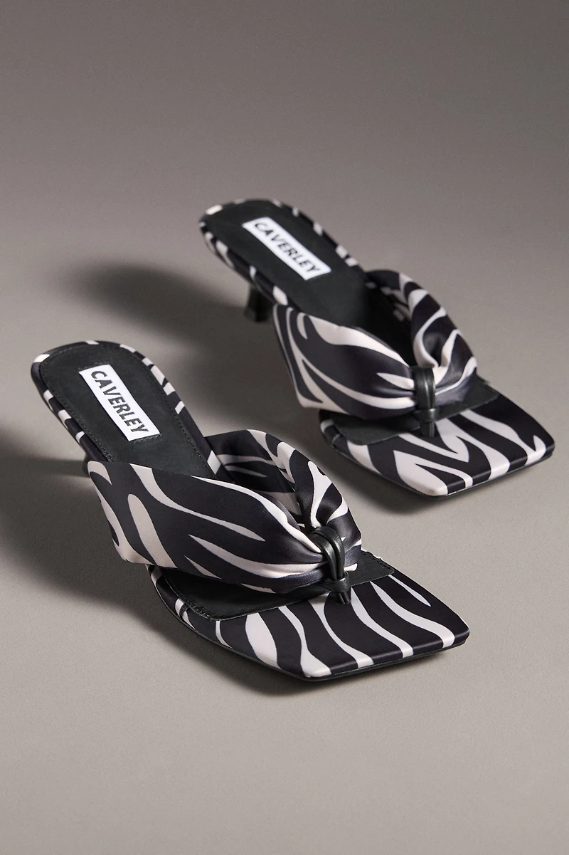CAVERLEY Buck Thong Kitten-Heel Mules