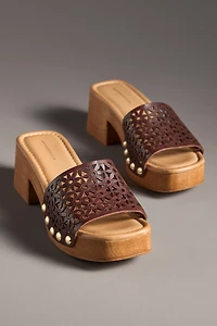 By Anthropologie Floral Peep-Toe Sandals