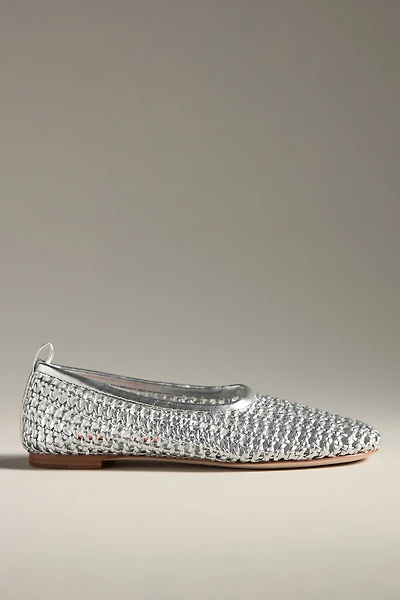 SIMONMILLER Riad Chrome Woven Ballerina Flats