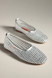SIMONMILLER Riad Chrome Woven Ballerina Flats