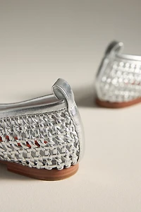 SIMONMILLER Riad Chrome Woven Ballerina Flats