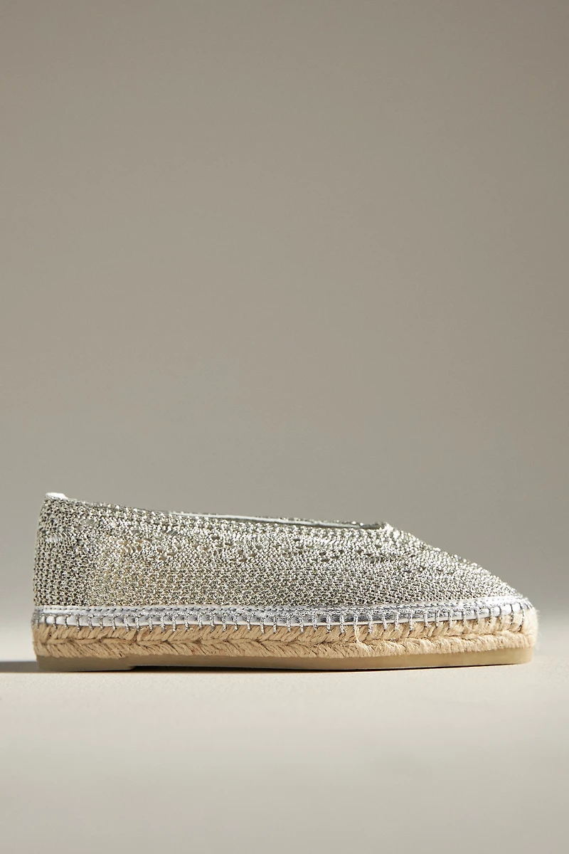 Castañer Kim Metallic Woven Espadrille Flats