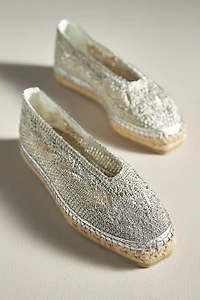 Castañer Kim Metallic Woven Espadrille Flats