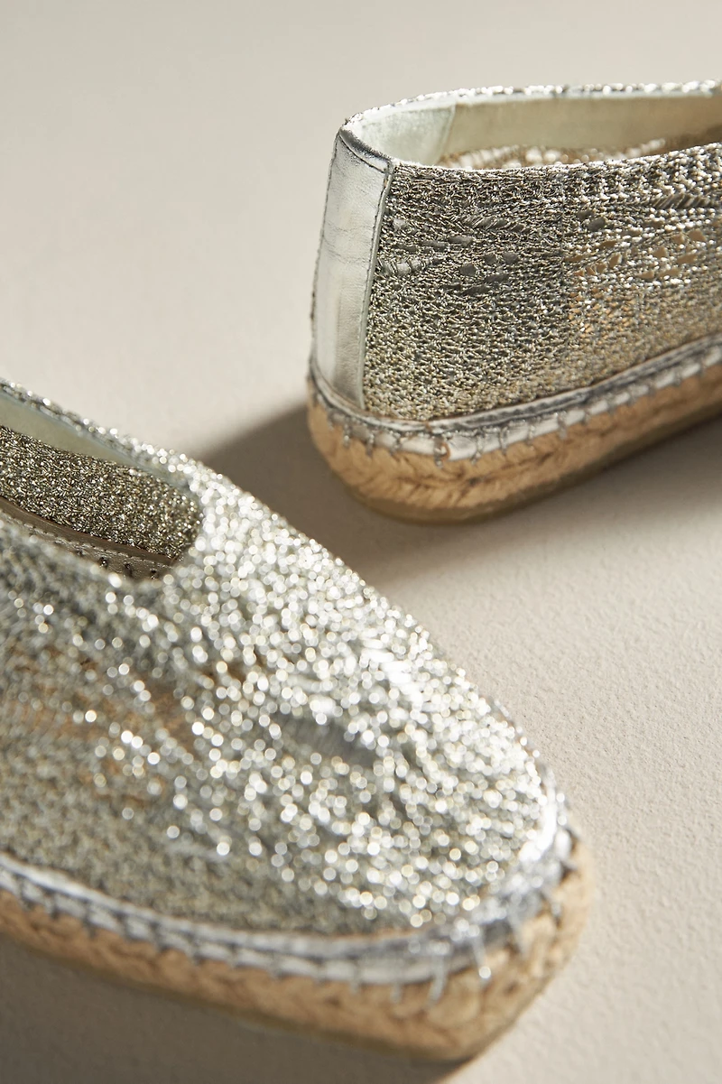 Castañer Kim Metallic Woven Espadrille Flats