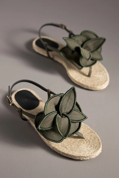Castañer Poncha 3D Floral Thong Espadrille Sandals