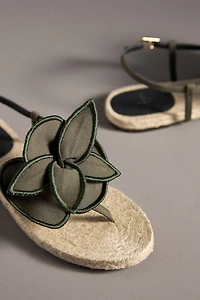Castañer Poncha 3D Floral Thong Espadrille Sandals