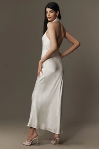 Shona Joy La Lune High Cowl-Neck Open-Back Maxi Dress