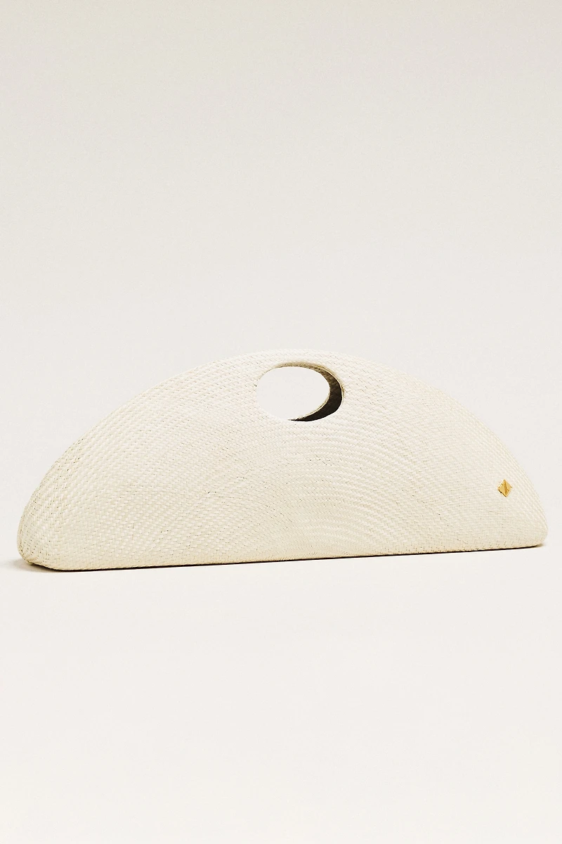 Aranaz Amor 2 Medium Woven Straw Clutch