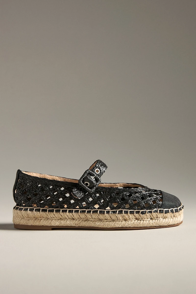 Bibi Lou Raffia Mary Jane Flats