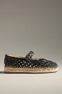 Bibi Lou Raffia Mary Jane Flats