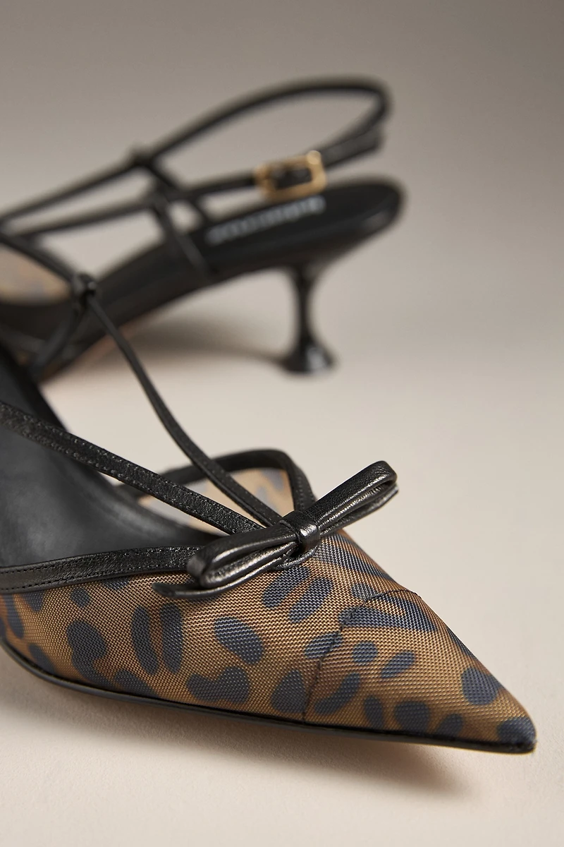 Lola Cruz Satina Slingback Kitten Heels