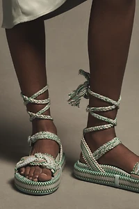 Amambaih Carolina Lace-Up Platform Sandals