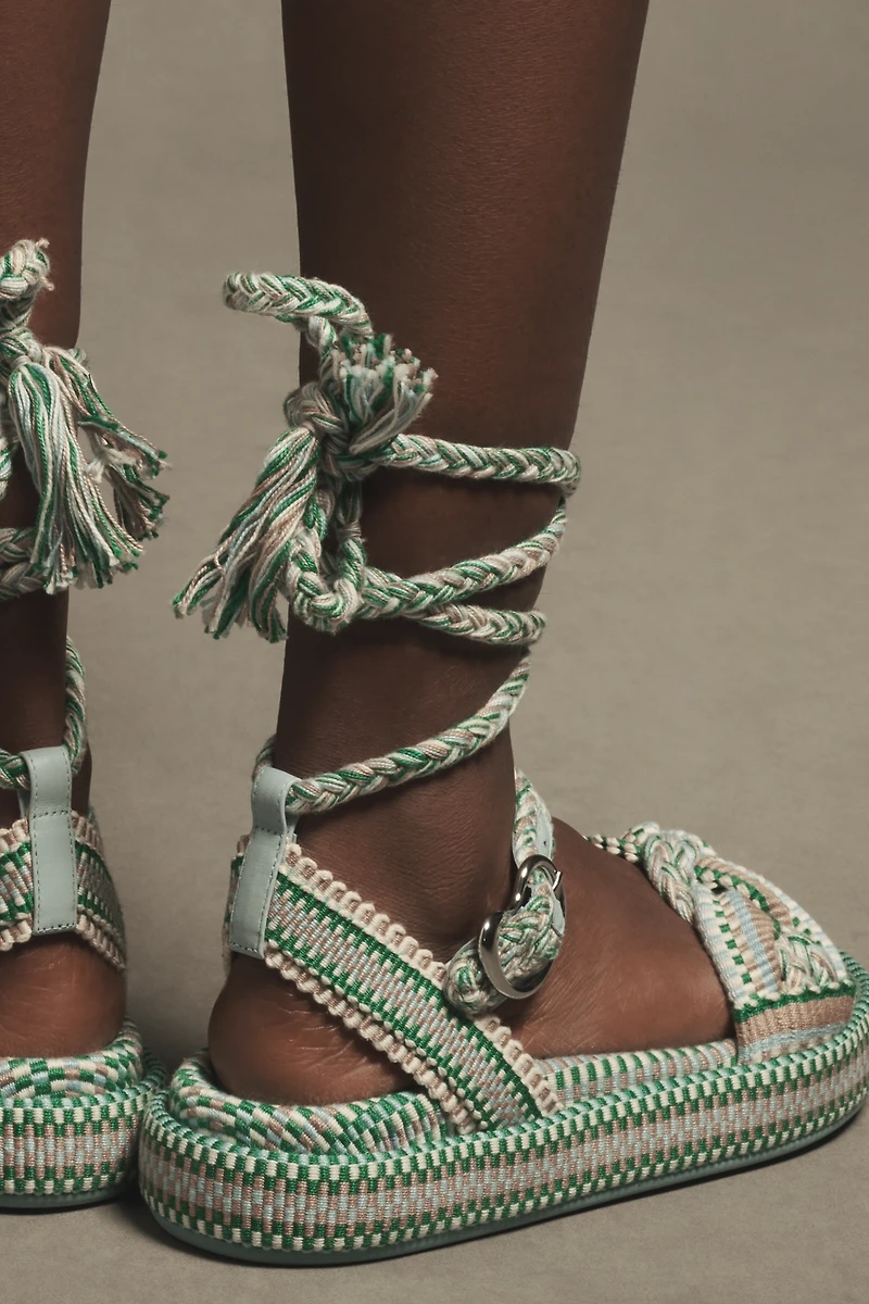 Amambaih Carolina Lace-Up Platform Sandals