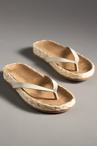 Kelsi Dagger Brooklyn Softy Braided Raffia Thong Sandals