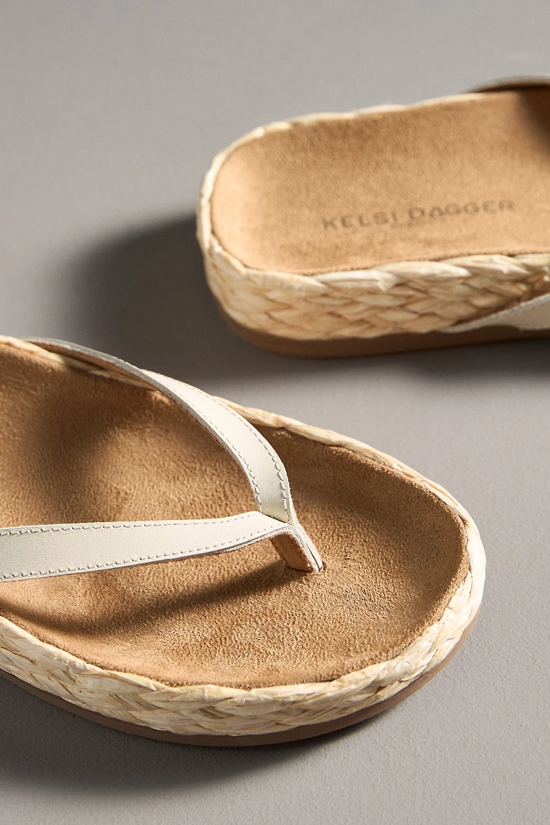 Kelsi Dagger Brooklyn Softy Braided Raffia Thong Sandals
