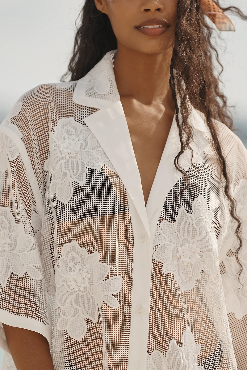 Sunday in Brooklyn Cutwork Buttondown Blouse