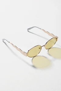 Anglo Swiggle-Arm Metal Sunglasses