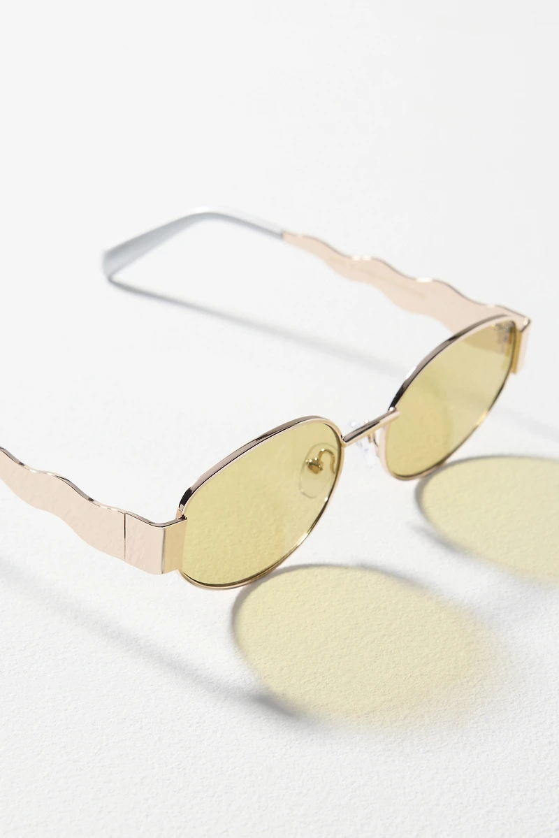 Anglo Swiggle-Arm Metal Sunglasses