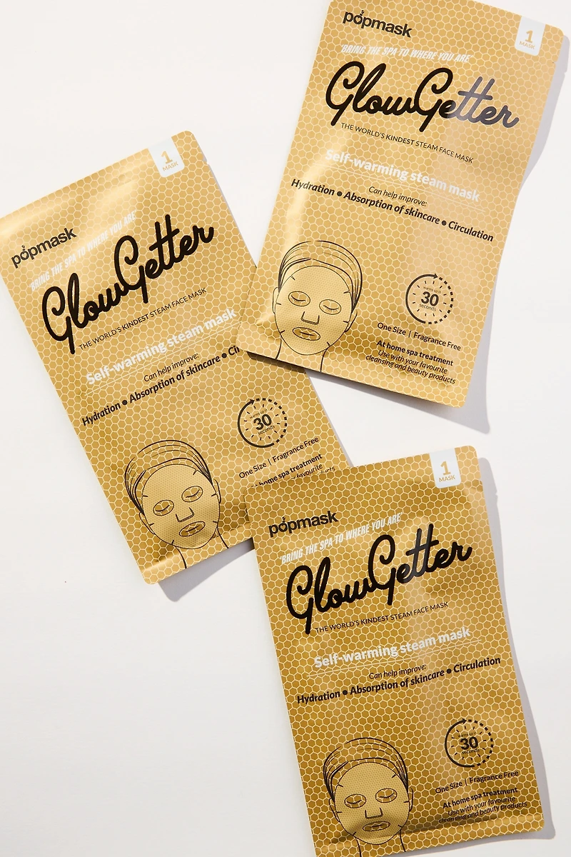 Popmask Glow Getter Self-Warming Steam Masks, Set of 3
