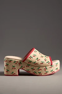 Matisse x Anthropologie Embroidered Fruits Platform Heels