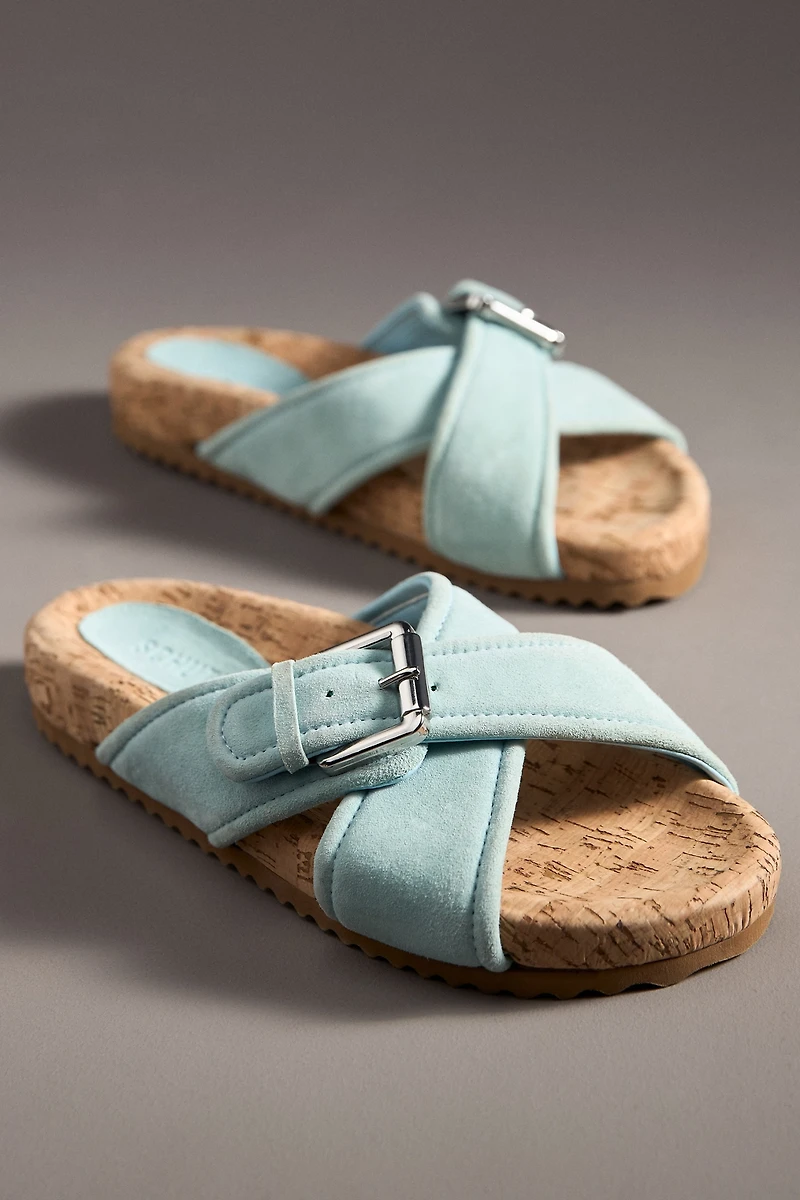 Schutz Nairobi Sporty Leather Slide Sandals