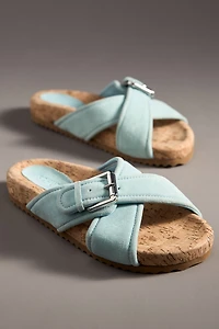 Schutz Nairobi Sporty Leather Slide Sandals