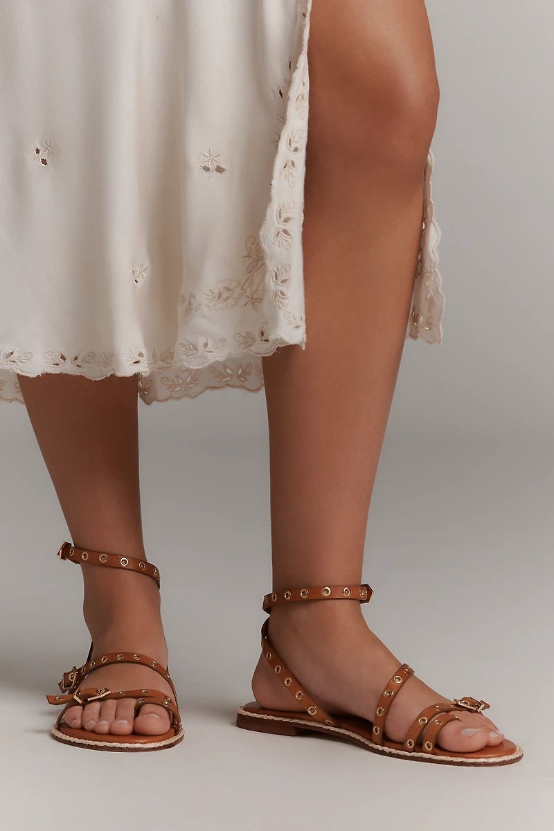 Schutz Annete Strappy Toe-Ring Flat Sandals